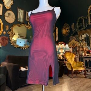 Dollskill Current Mood Horoscopez Burgundy Slip Dress— Small